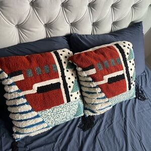 Anthropologie Beaded Throw Pillows